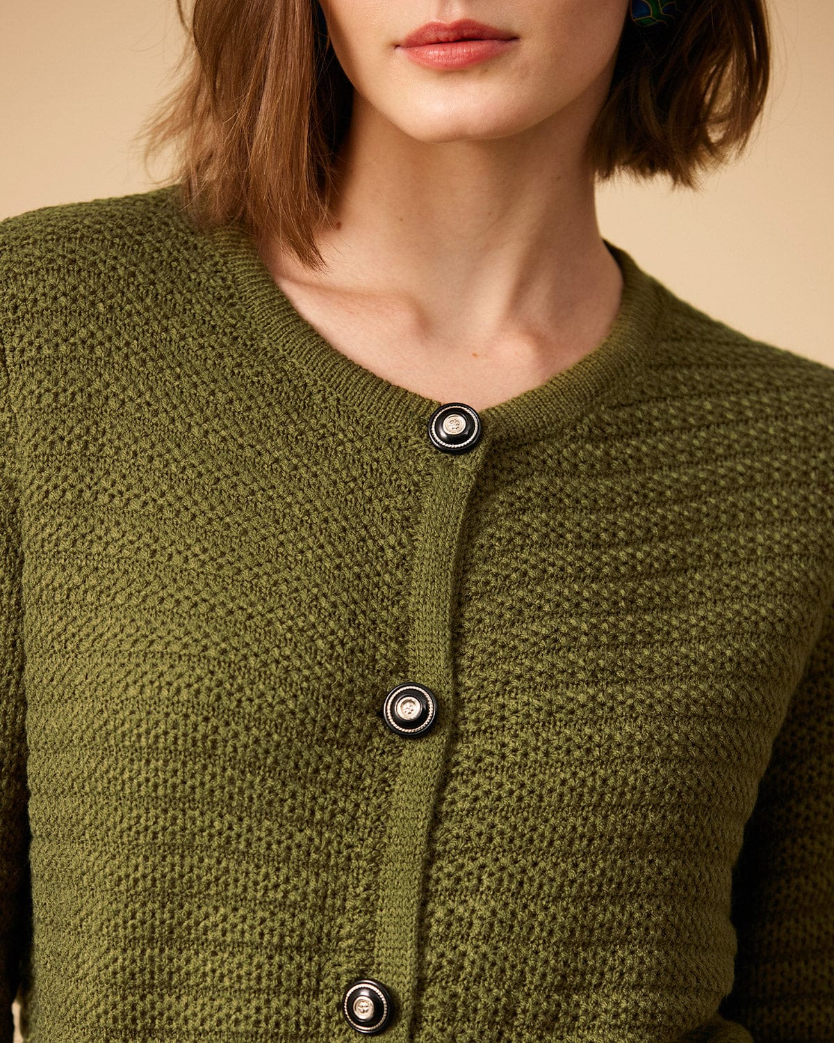 Green button hotsell up cardigan