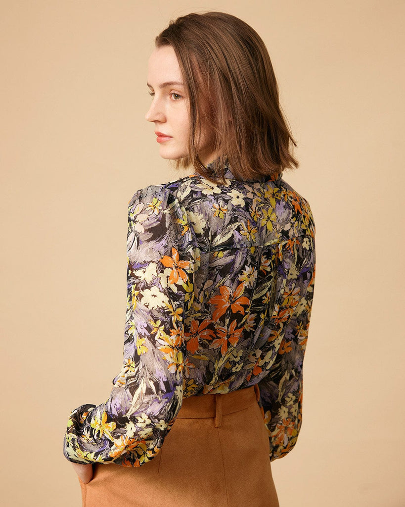 The Collared Floral Vintage Blouse - RIHOAS