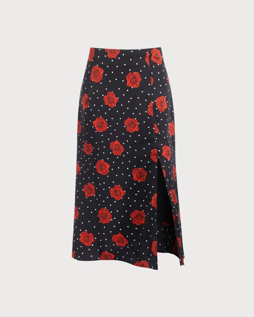 The Floral Slit Midi Skirt Bottoms - RIHOAS