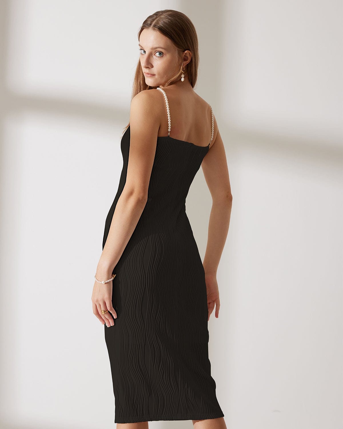 The Black Water Ripple Textured Cami Dress & Reviews - Black Cami Dress - Dresses | RIHOAS The Black Water Ripple Textured Cami Dress & Reviews - Black Cami Dress - Dresses | RIHOAS