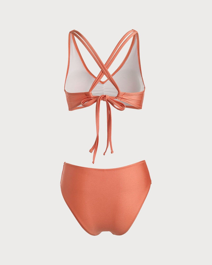 The Orange Tie Back Bikini Set Bikinis - RIHOAS