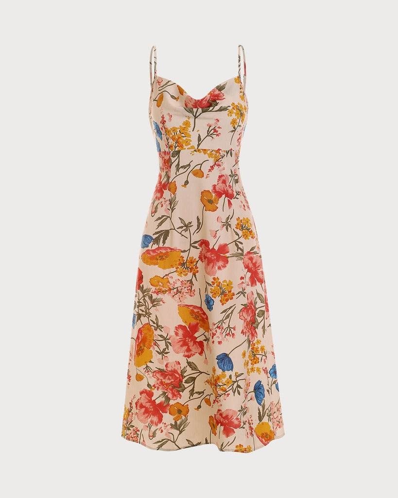 The Cowl Neck Suspender Midi Dress - Women's Cowel Neck Summer Dress ...