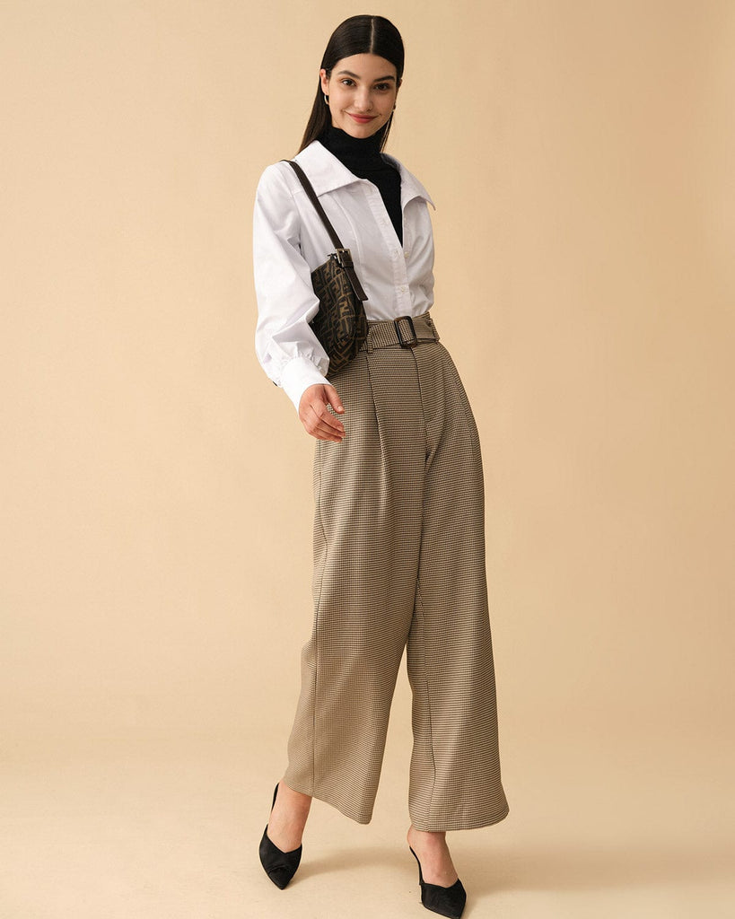The Solid Lantern Sleeve Collared Shirt - RIHOAS