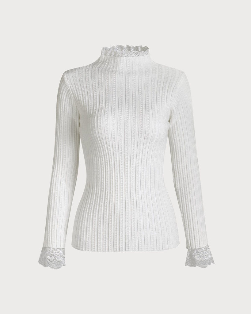 The Lace Trime Knit Top - RIHOAS