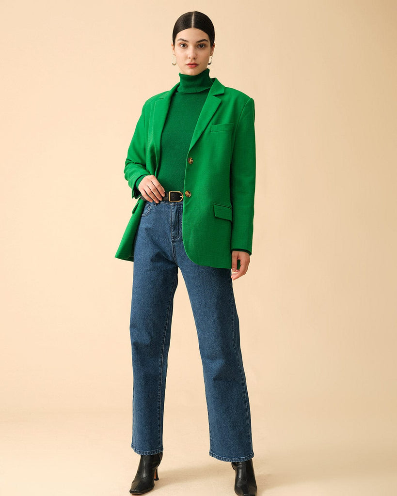 The Solid High Waisted Straight-legs Jeans - RIHOAS