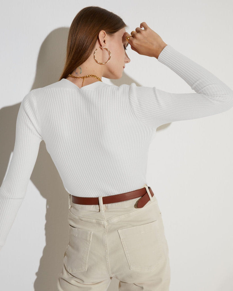 The Ribbed Front Cutout Knitwear - RIHOAS