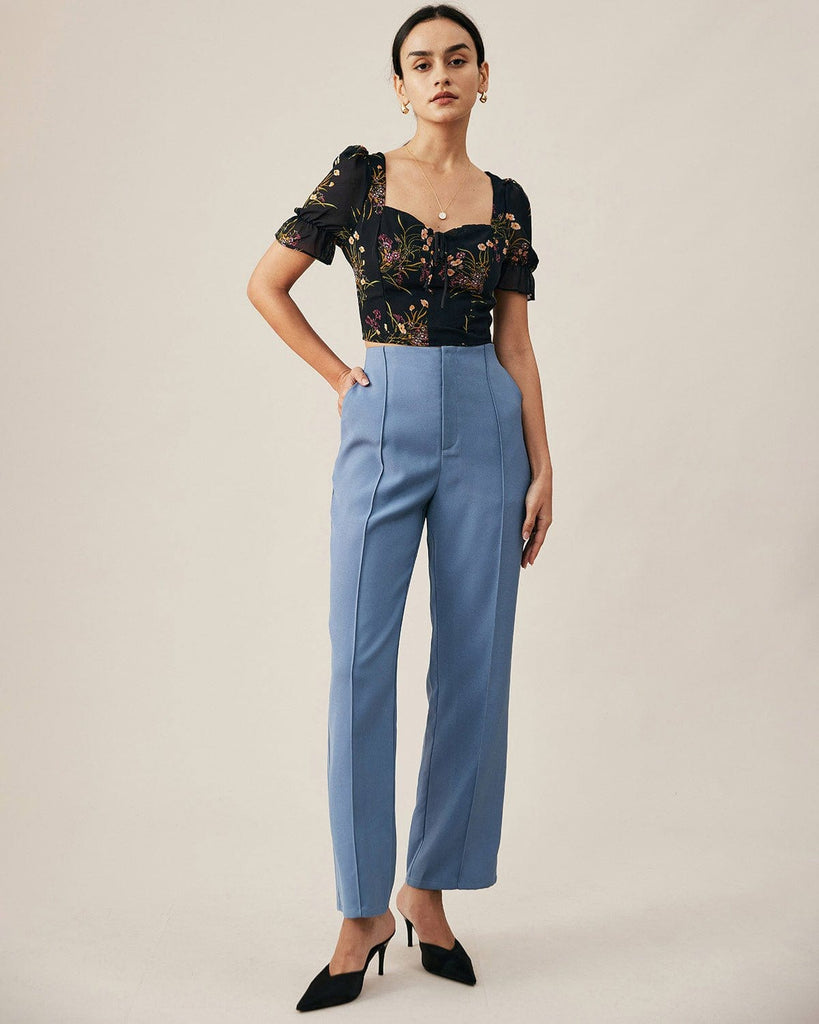 The Fitted Floral Print Crop Blouse - RIHOAS