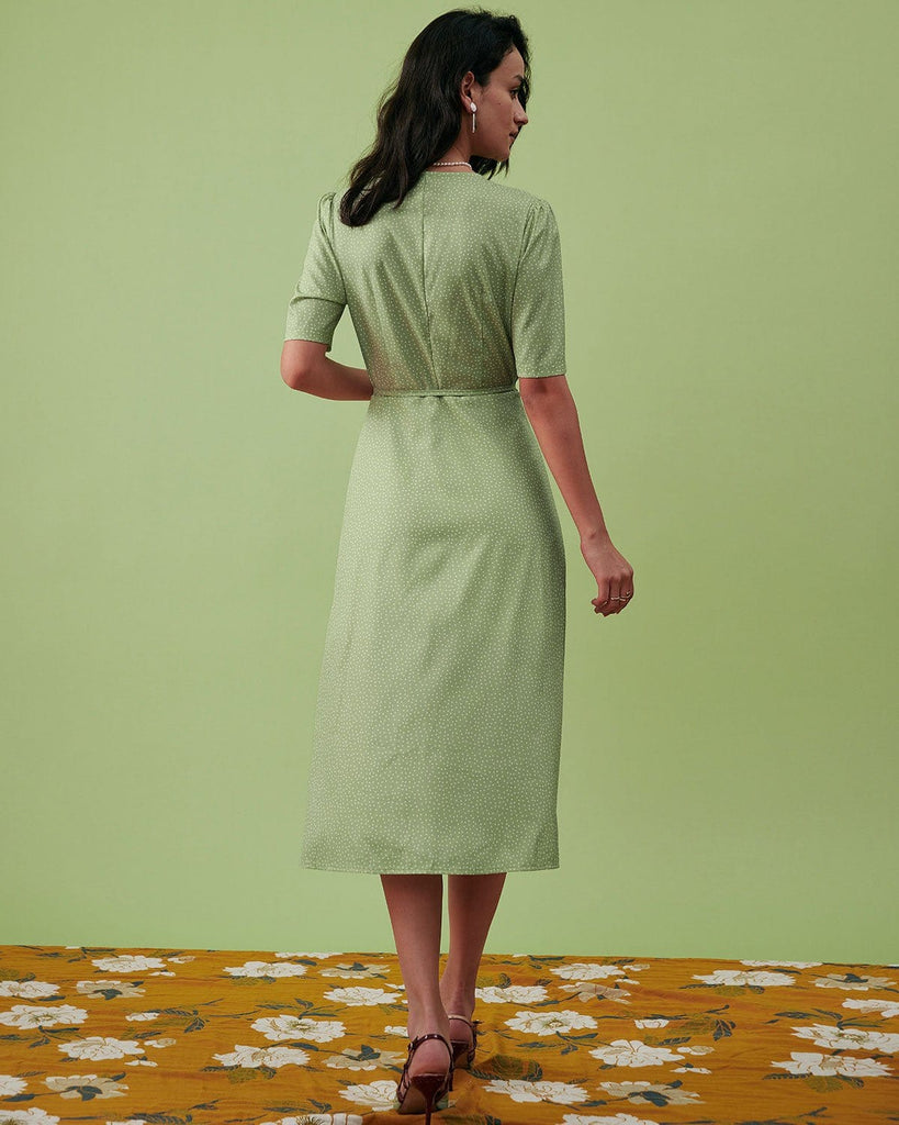 The Polka Dot Wrap Midi Dress | RIHOAS
