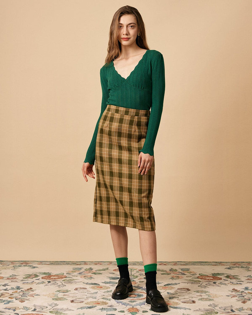 The Scallop-edge Solid Knit Top - RIHOAS