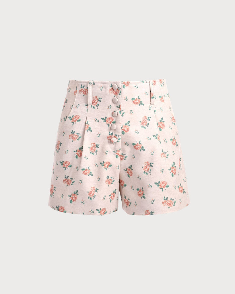 The High Waisted Floral Shorts - Rihoas