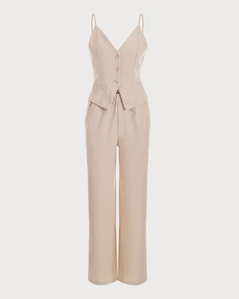 The V Neck Button Cami Top - RIHOAS