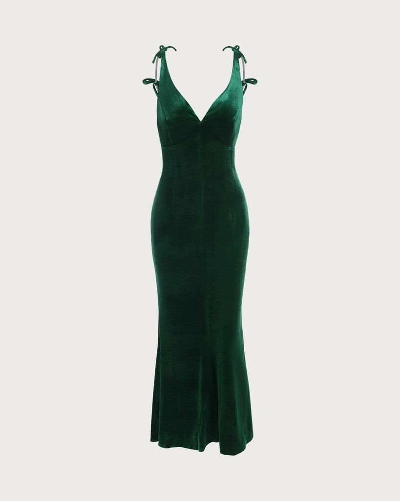 The Velvet Chain Strap Bodycon Maxi Dress - RIHOAS