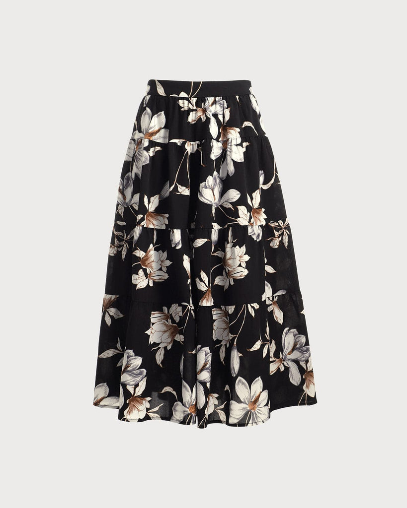 The High Waisted Zipper Floral Skirt - RIHOAS