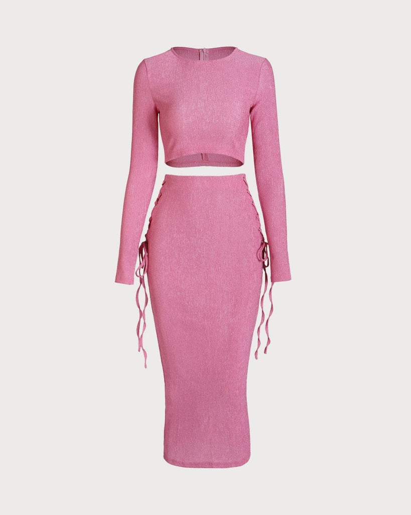 The Solid High Waisted Tie Skirt - RIHOAS