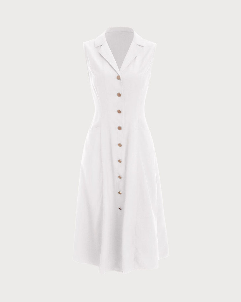 The Lapel Single-breasted Midi Dress - RIHOAS