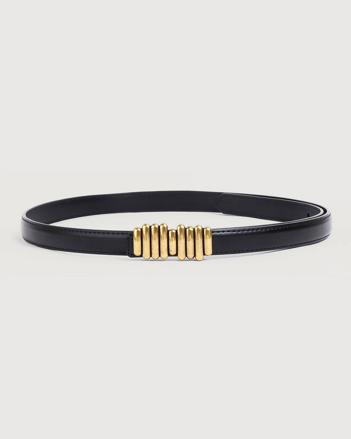 Skinny Buckle Leather Belt