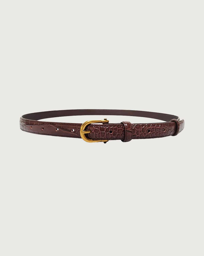 The Crocodile Embossed Leather Belt - RIHOAS