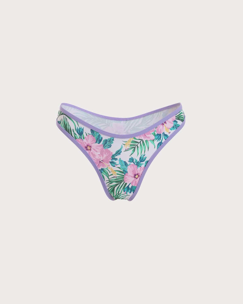 The Floral Middle Waist Bikini Bottom - RIHOAS