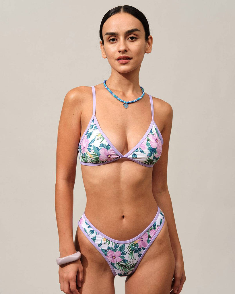 The Floral Middle Waist Bikini Bottom - RIHOAS