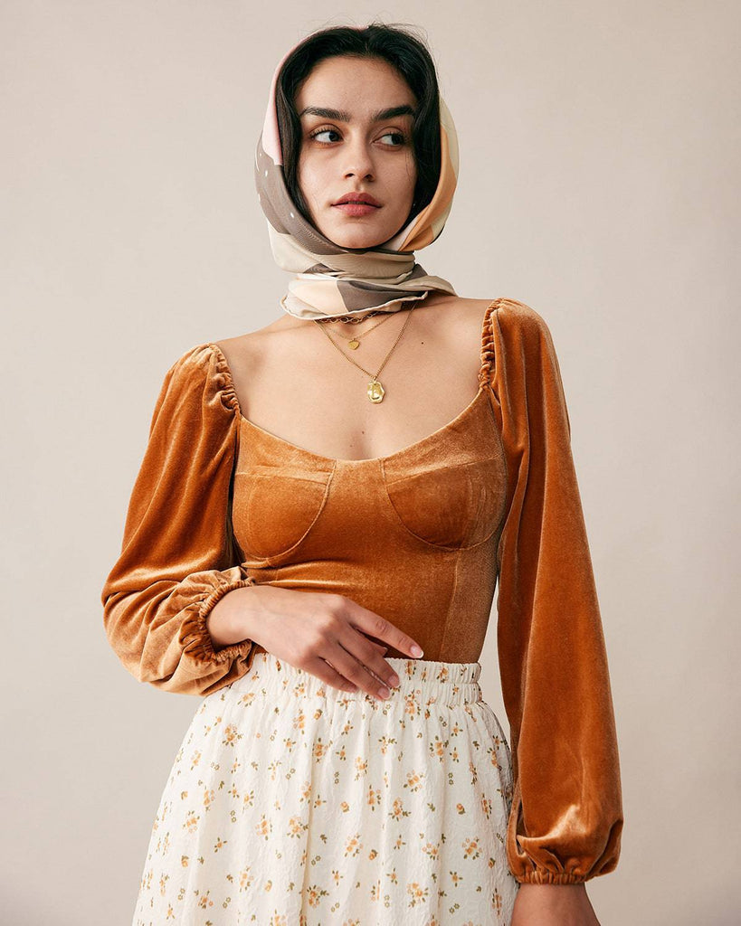 The Velvet Smocked Fitted Blouse - RIHOAS
