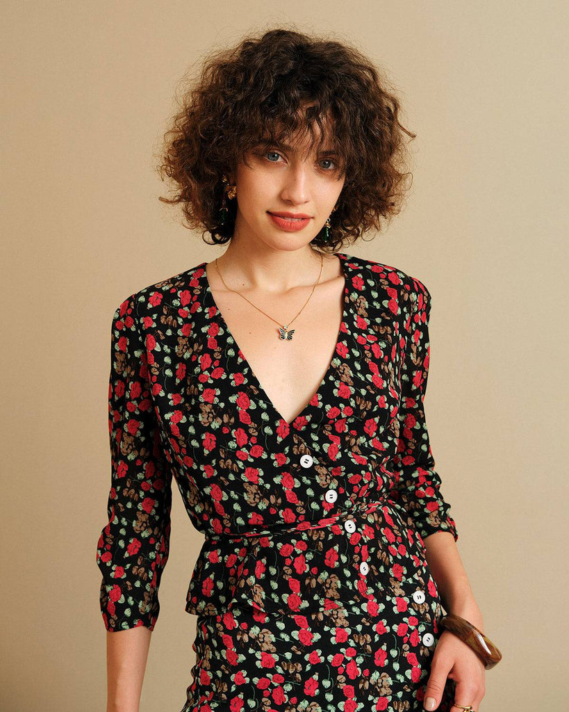 The Button-Up Floral Blouse - RIHOAS