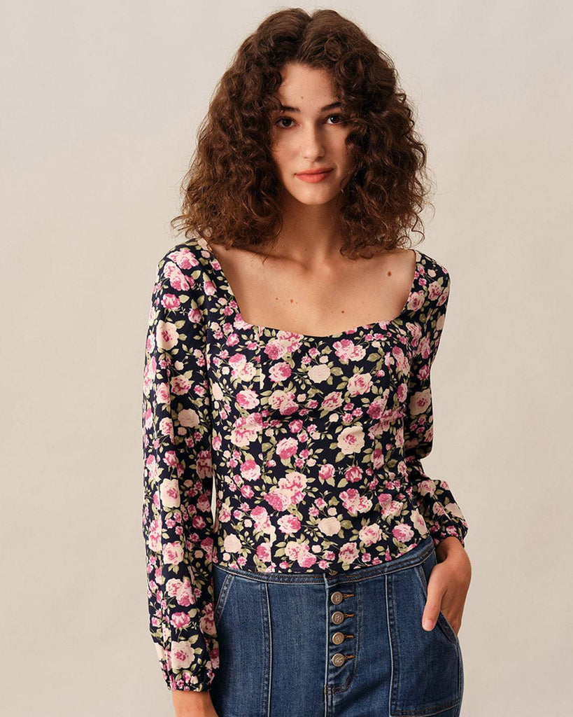 The Frill Trim Shirred Blouse - RIHOAS