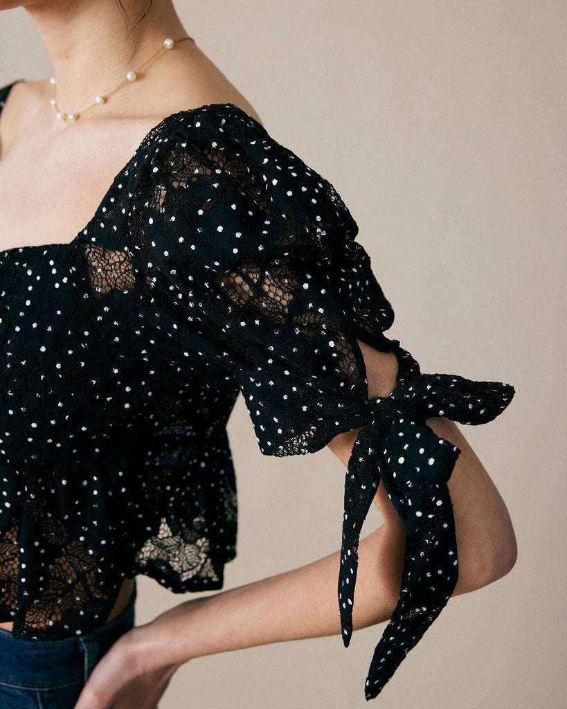 The Bowknot Detailing Polka Dot Blouse - RIHOAS