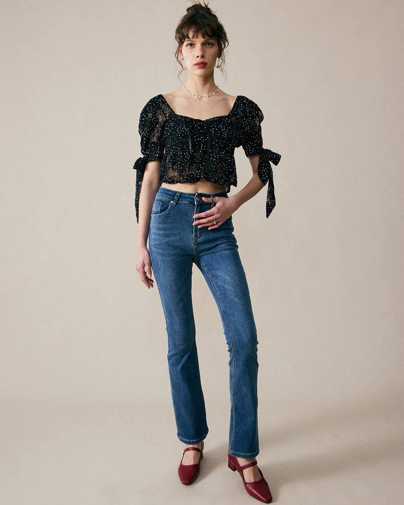 The Bowknot Detailing Polka Dot Blouse - RIHOAS
