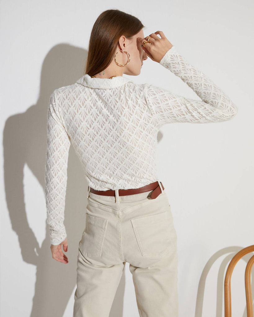 The Collared Cutout Ribbed Blouse - RIHOAS