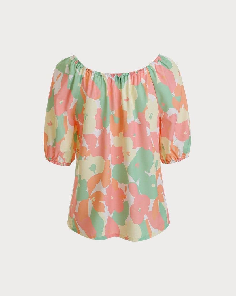 The Color Block Floral Blouses - RIHOAS