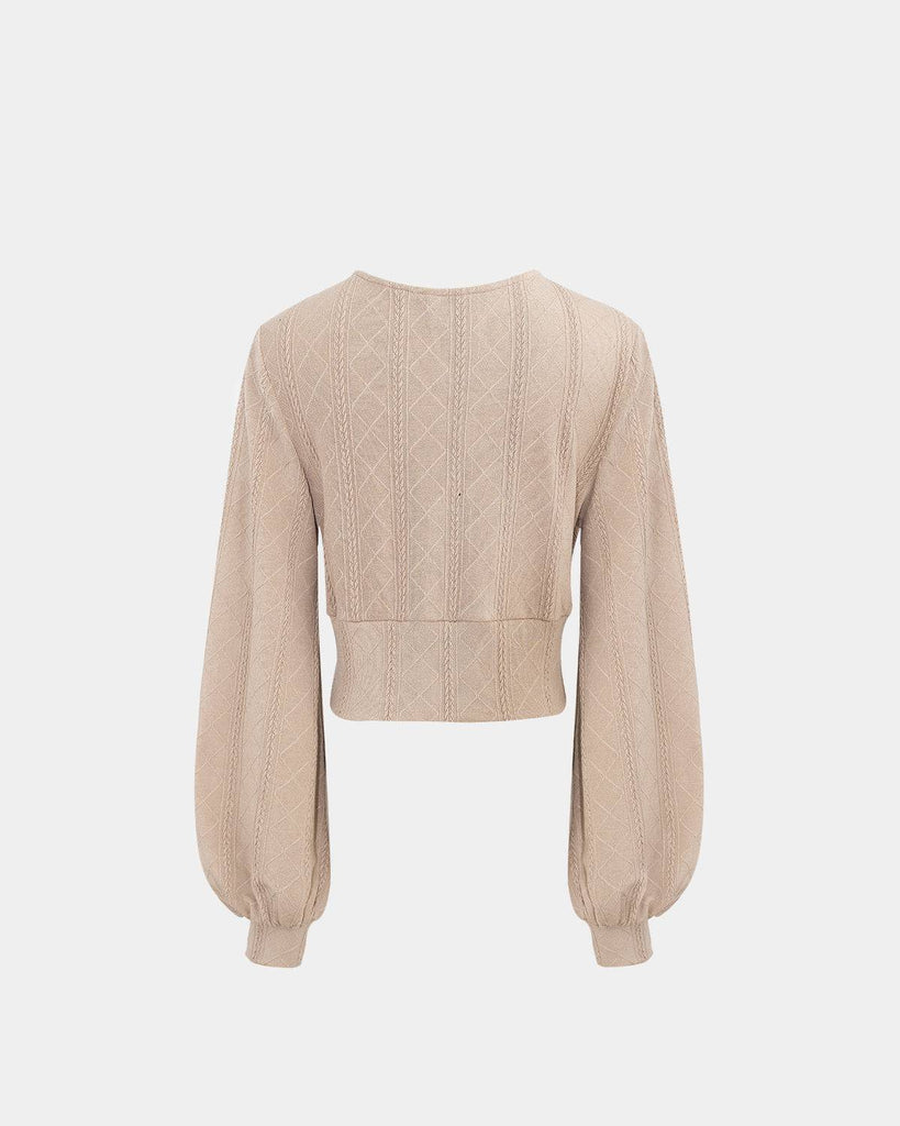 The Deep V-neck Knitted Crop Top - RIHOAS