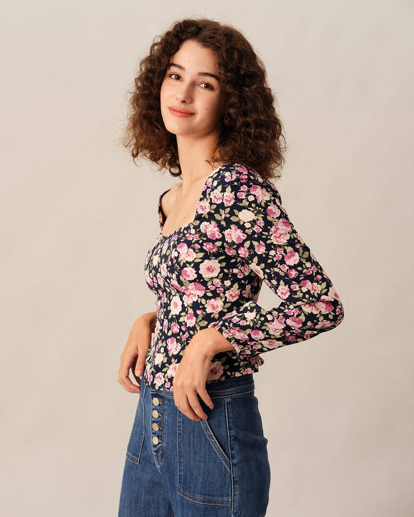 The Frill Trim Shirred Blouse - RIHOAS