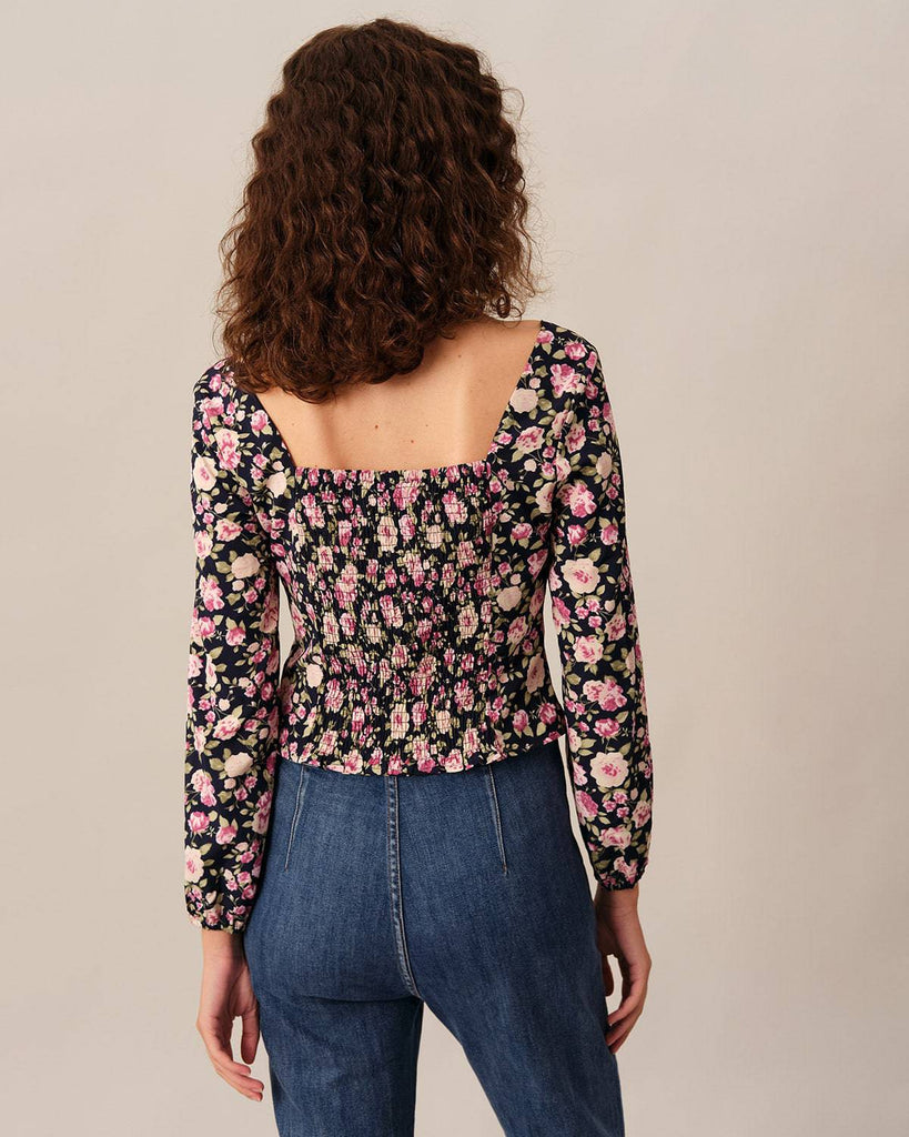 The Frill Trim Shirred Blouse - RIHOAS