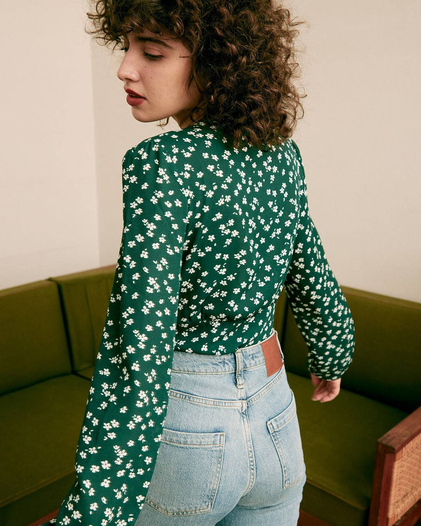 The V-Neck Floral Printed Blouse - RIHOAS