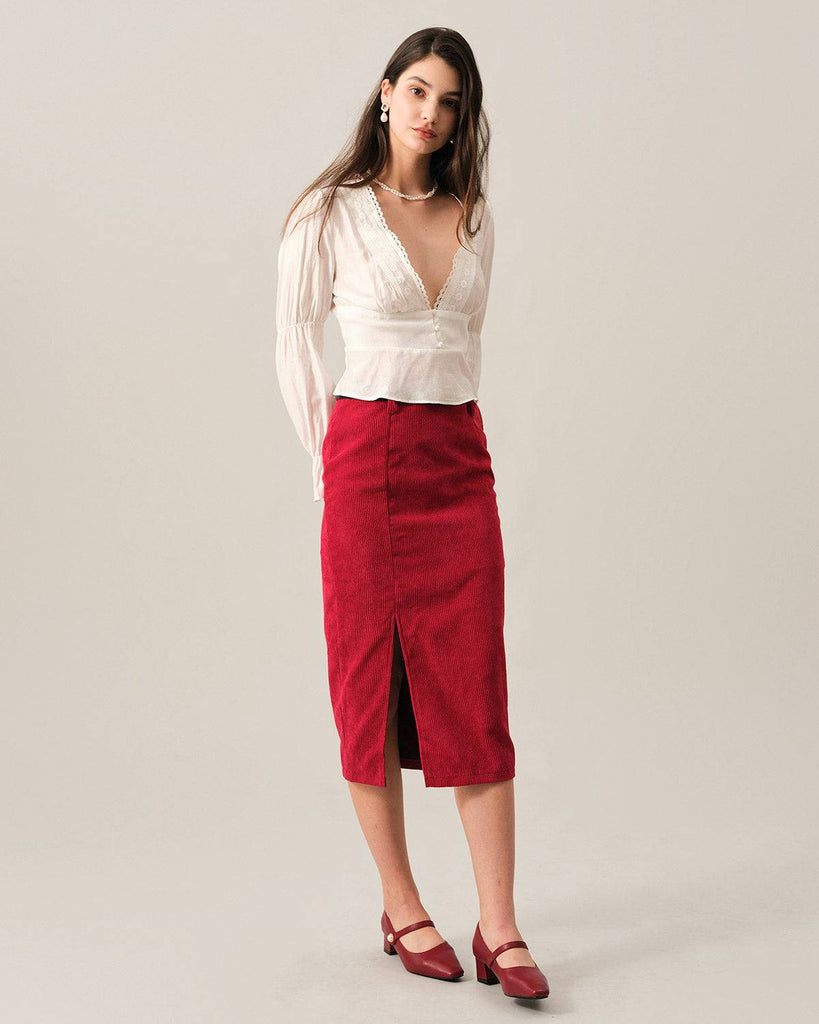 The V Neck Ruffle Lace Trim Blouse - RIHOAS