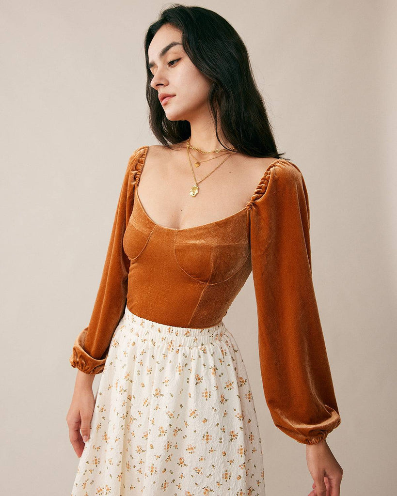 The Velvet Smocked Fitted Blouse - RIHOAS