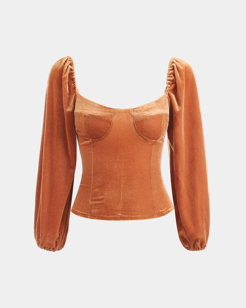 The Velvet Smocked Fitted Blouse - RIHOAS