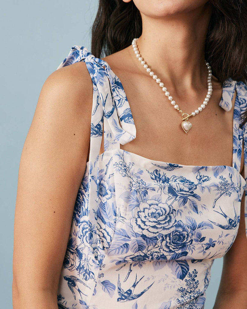 The Tie Strap Smocked Floral Cami - RIHOAS