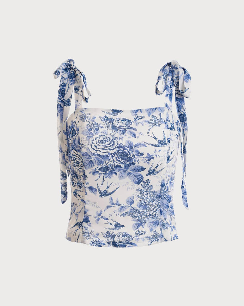 The Tie Strap Smocked Floral Cami - RIHOAS