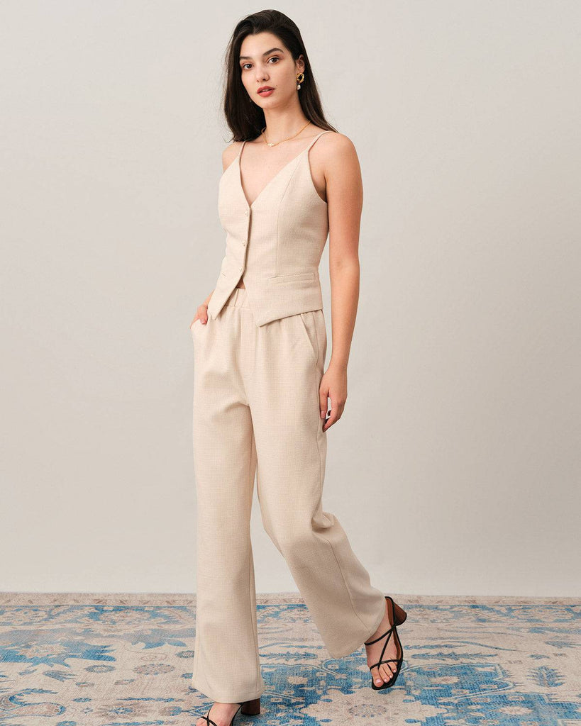The V Neck Button Cami Top - RIHOAS