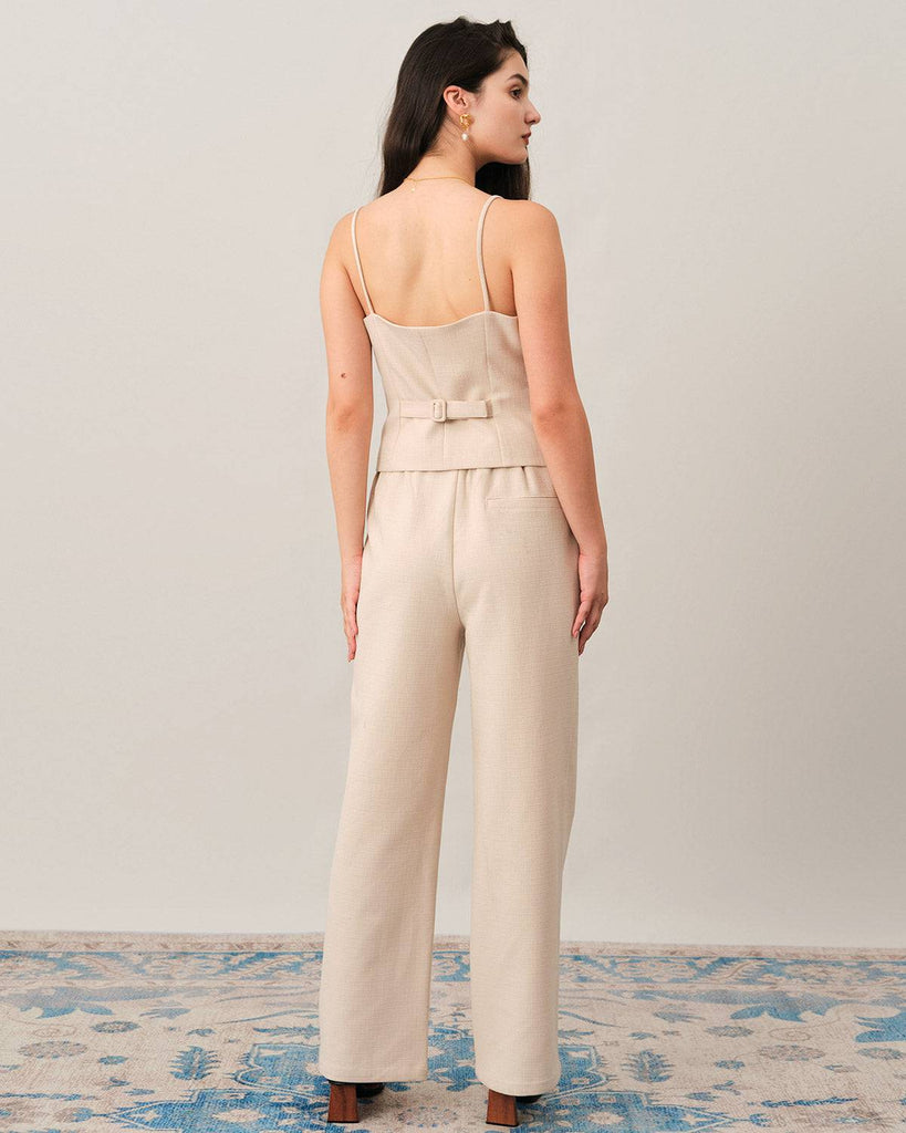 The V Neck Button Cami Top - RIHOAS
