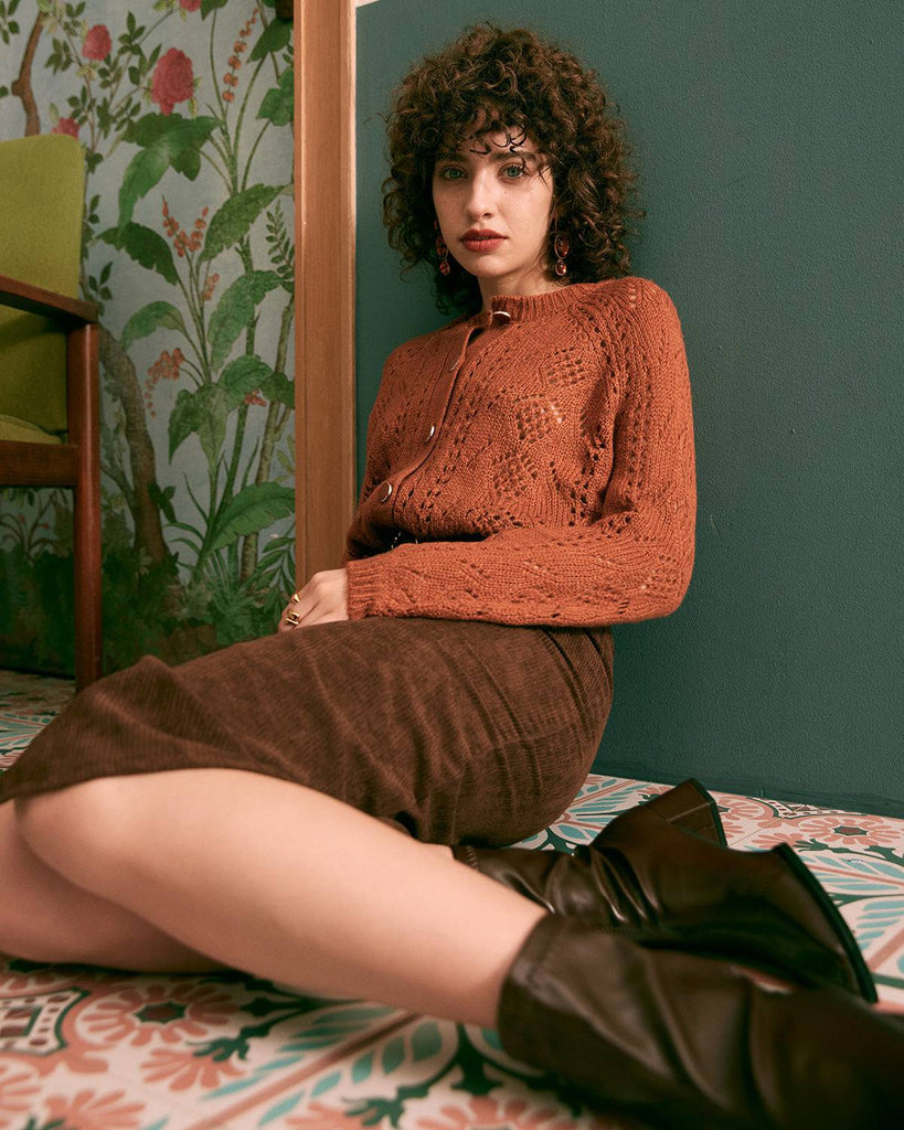 The Cutout Raglan-sleeve Cardigan - RIHOAS
