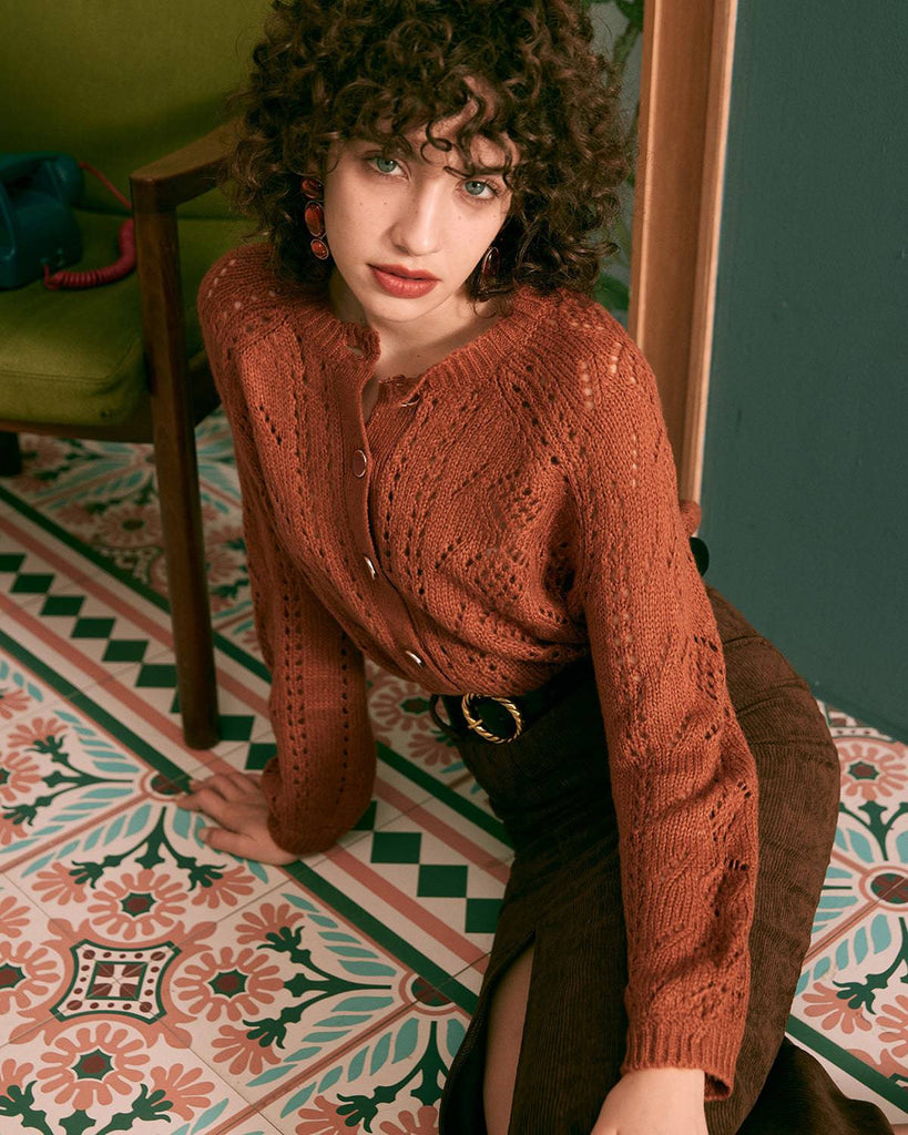 The Cutout Raglan-sleeve Cardigan - RIHOAS
