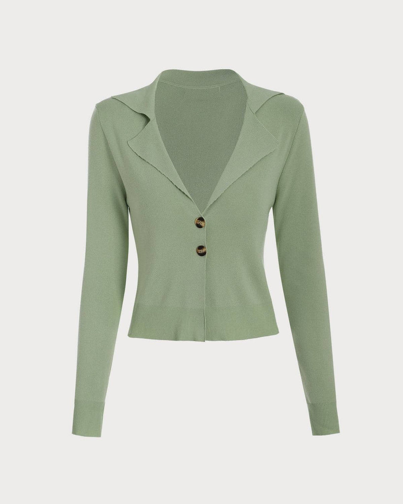 The Solid Ribbed Lapel Cardigan - RIHOAS