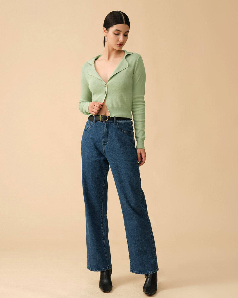The Solid Ribbed Lapel Cardigan - RIHOAS