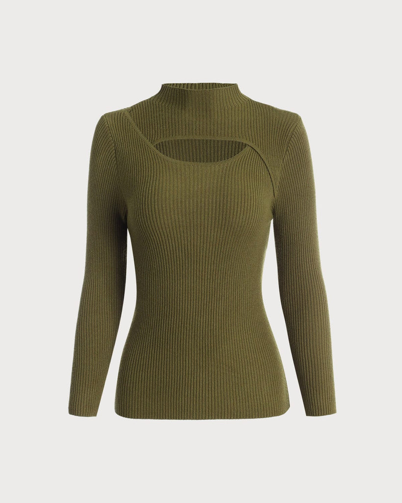 The Solid Color Cutout Knit Top - RIHOAS