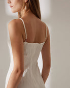 The Water Ripple Textured Cami White Dress - RIHOAS