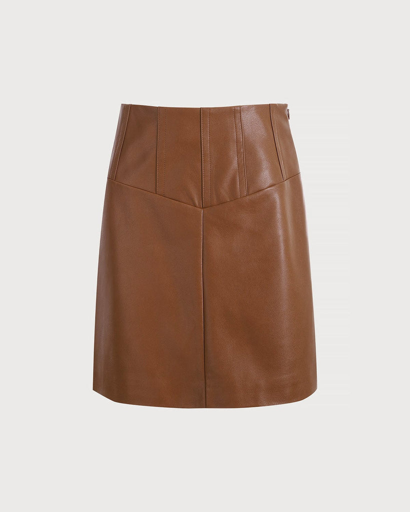 The High-rise Leather A-line Mini Skirt - RIHOAS