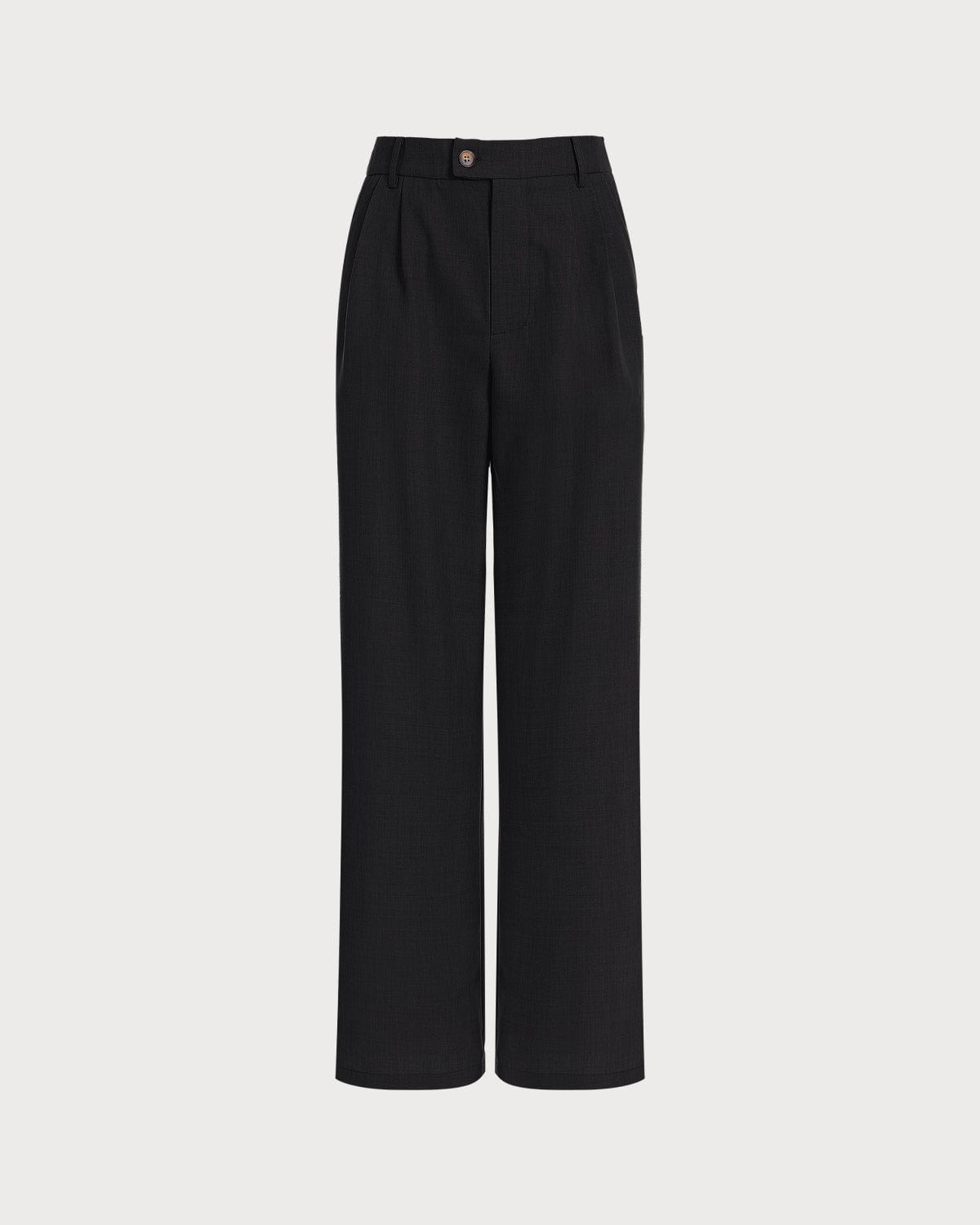 The Solid Color Pleated Pant - Women's High Rise Wide Leg Pleated Front  Pants - Black - Bottoms