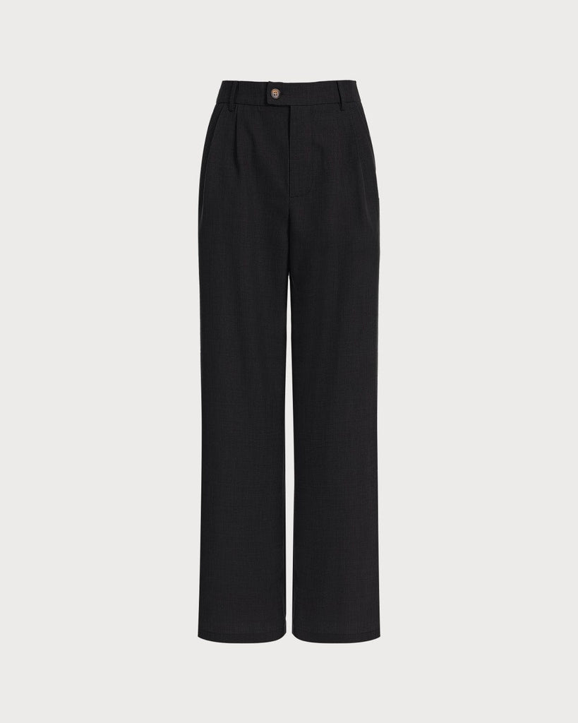 The Solid Pleated High-waisted Pants - RIHOAS